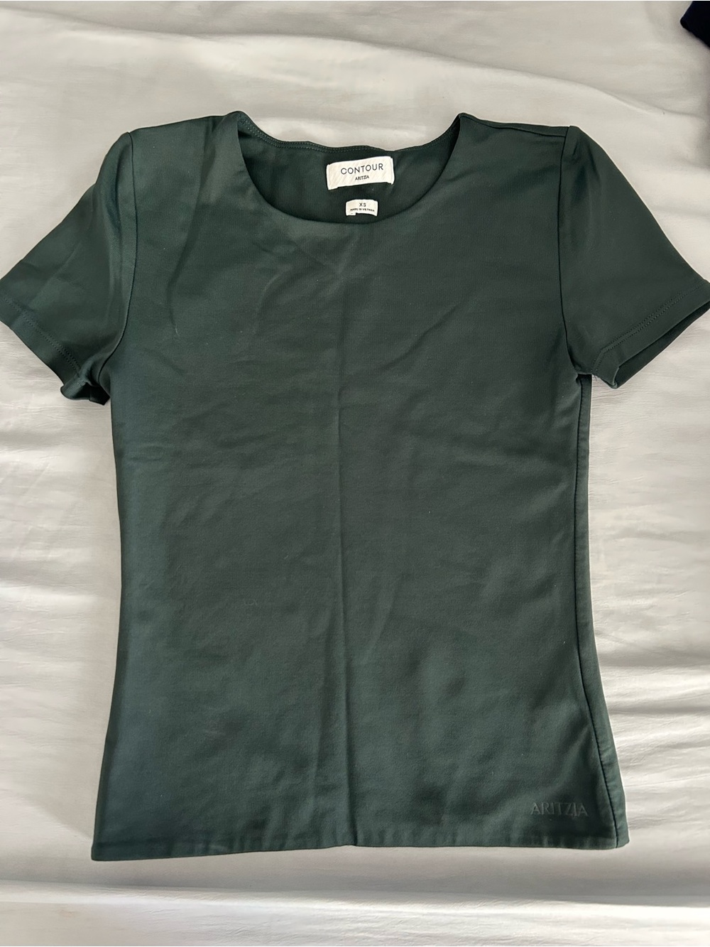Aritzia Contour Dark Forest Green Short Sleeve Tee